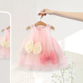 Girls Pink Bow Detailed A-Line Dress Casual Dresses Pink 1-2 Y