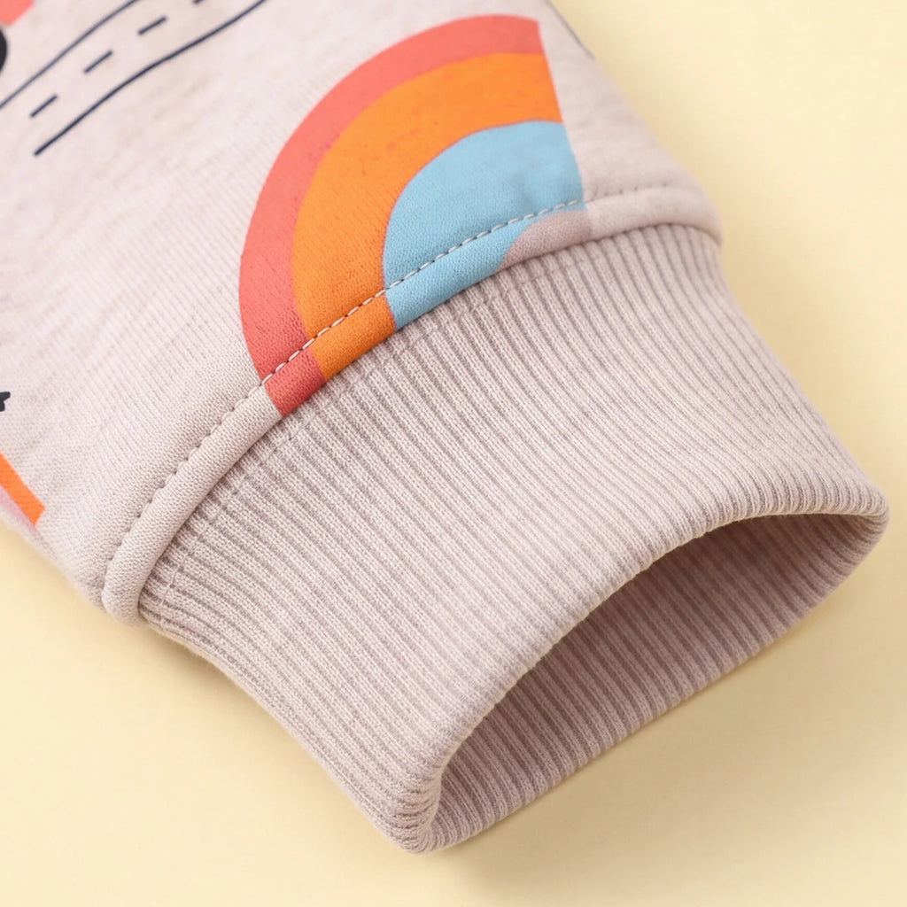 Boys Light Grey Graphic Round Neck Sweatshirt Sweatshirts & Hoodies