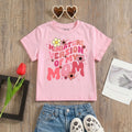 Girls Pink Typographic Print Short Sleeve T-Shirt Tshirts Pink 1-2 Y