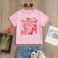 Girls Pink Typographic Print Short Sleeve T-Shirt Tshirts Pink 1-2 Y