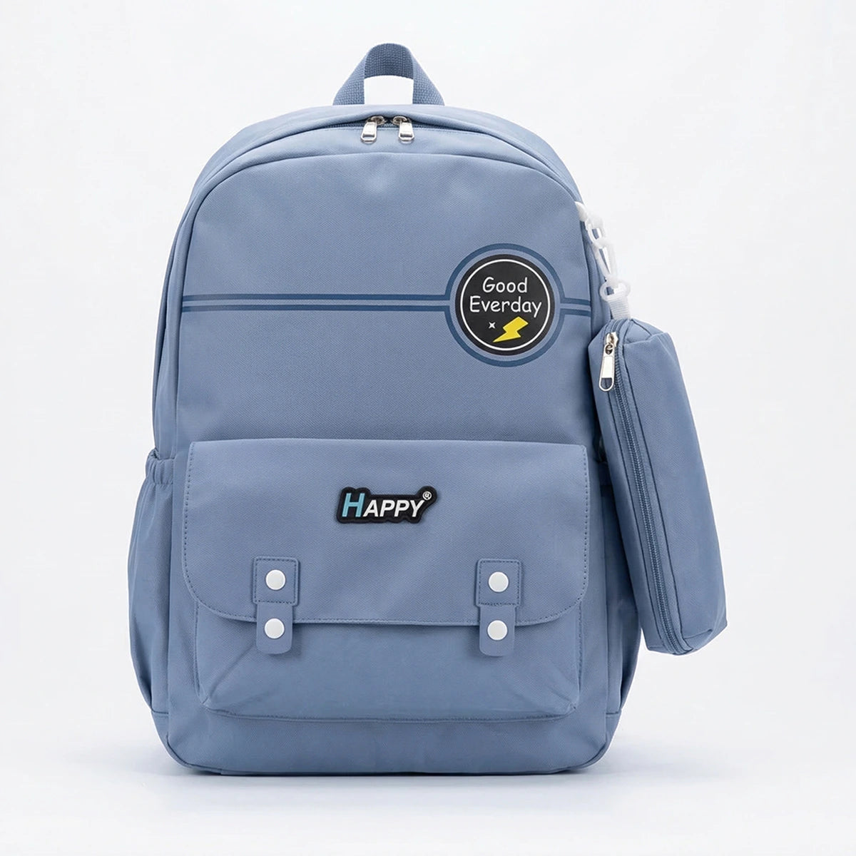 Boys Powder Blue School Backpack with Detachable Side Pouch Trending Accessories Blue Onesize