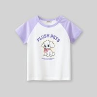 Girls Cartoon Print Short Sleeves T-shirt Tshirts   