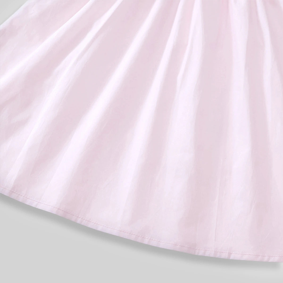 Girls Light Pink Embroidered Puff Sleeve Fit & Flare Dress Casual Dresses
