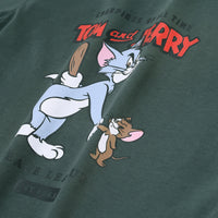 Boys Olive Tom And Jerry Graphic Short Sleeve T-Shirt With Shorts Sets 2 pc. Sets