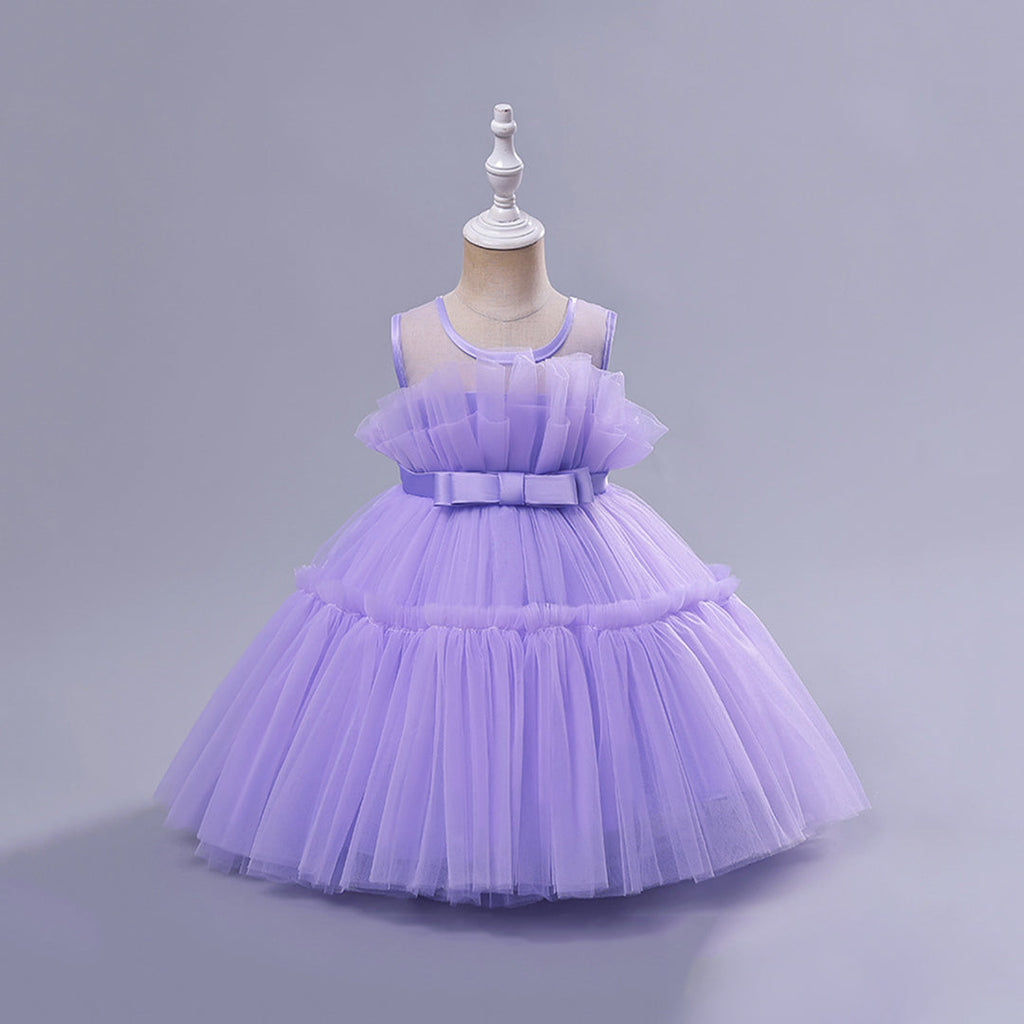 Girls Sleeveless Fit & Flare Party Dress Party Dresses   