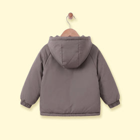 Boys Grey Long Sleeve Hooded Zip-up Jacket Coats & Jackets