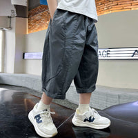 Boys Elasticated Loose Fit Bermuda Bermudas Gray 3-4 Y 