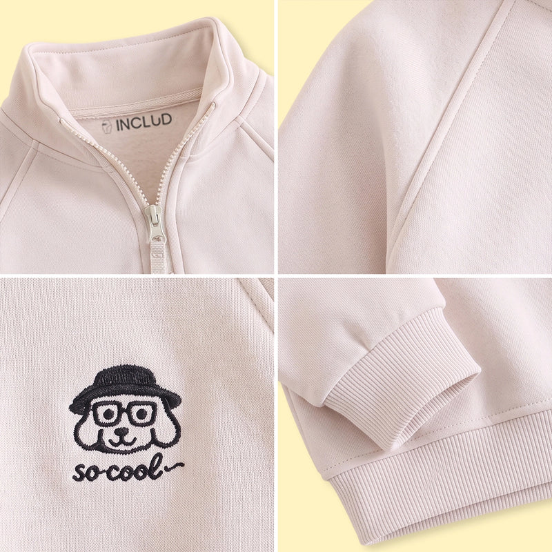 Boys Off White Embroidered Long Sleeve Sweatshirt Sweatshirts & Hoodies