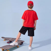 Boys Red Graphic Short Sleeve T-Shirt With Shorts Sets 2 pc. Sets