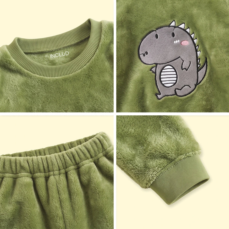 Boys Green Embroidered Sweatshirt & Pants Set 2 pc. Sets