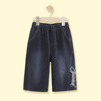 Boys Blue Typographic Denim Shorts Shorts Blue 1-2 Y
