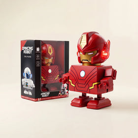 Electric Iron Man Dancing Robot Toy with Flashing Lights & Music for Kids Boys & Girls Trending Accessories Red Onesize