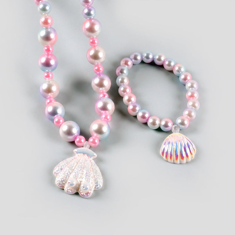 Pack Of 3 Girls Multicolour Mermaid Shell Beaded Necklace & Bracelet Sets Necklace and Bracelet