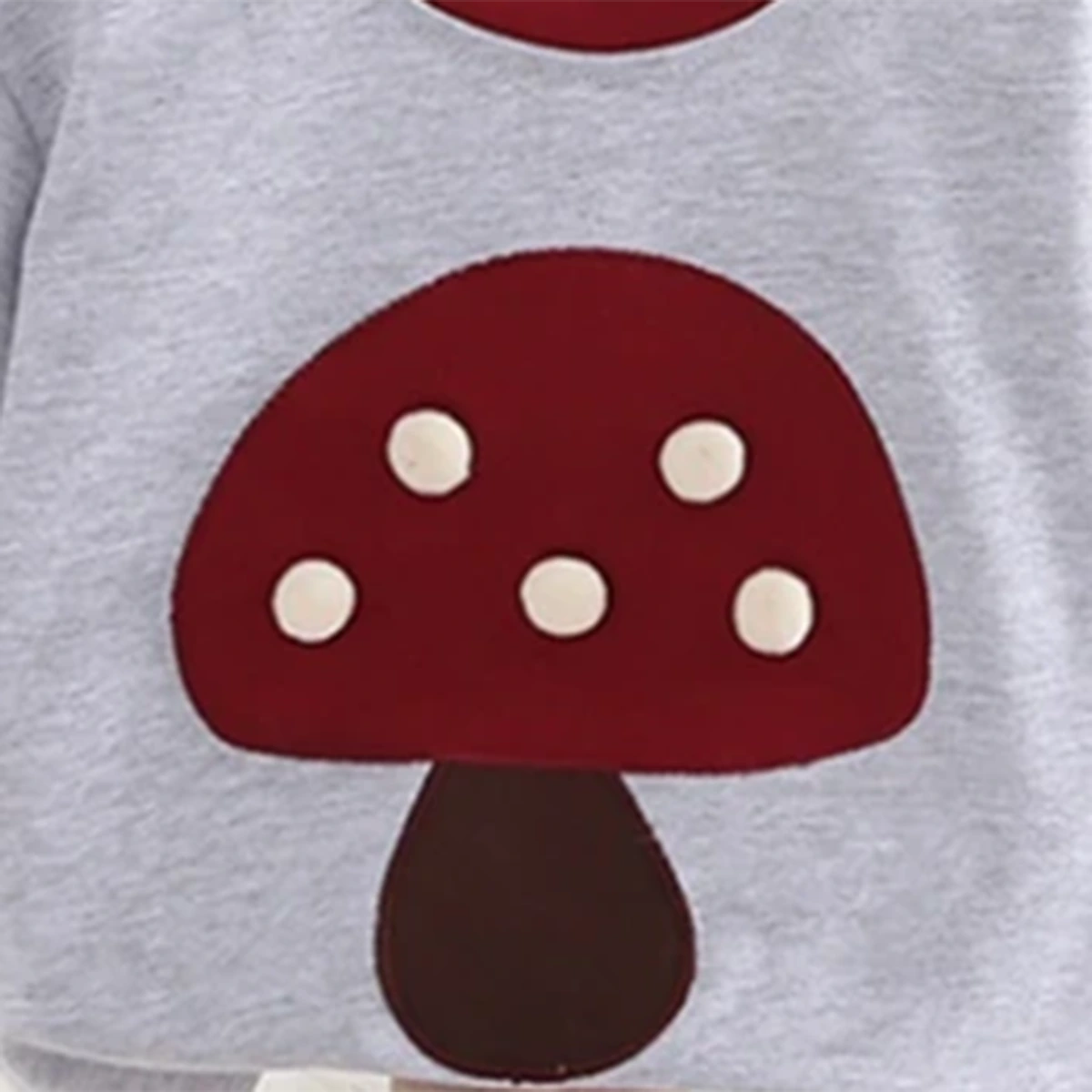 Girls Maroon Mushroom Embroidered T-Shirt With Shorts Set Sets