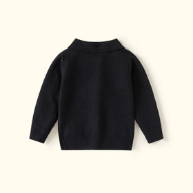 Boys Black Long Sleeve Polo Sweater Sweaters & Cardigans
