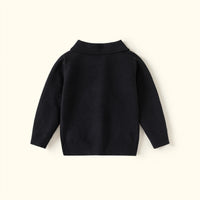 Boys Black Long Sleeve Polo Sweater Sweaters & Cardigans