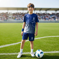 Boys Navy Blue Short Sleeve Graphic T-Shirt With Shorts Sets 2 pc. Sets