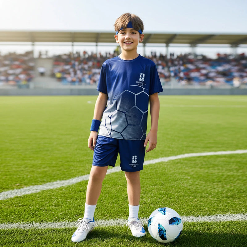 Boys Navy Blue Short Sleeve Graphic T-Shirt With Shorts Sets 2 pc. Sets