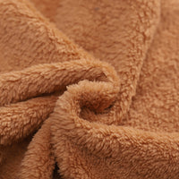 Girls Brown Fur Front Zipper Hooded Winter Jacket Coats & Jackets