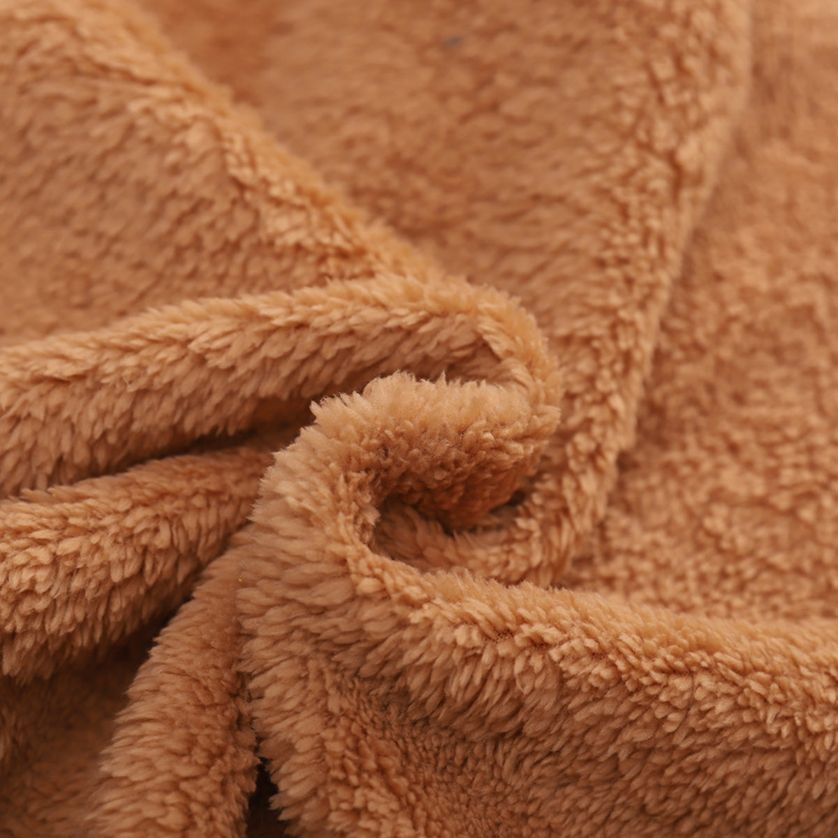 Girls Brown Fur Front Zipper Hooded Winter Jacket Coats & Jackets