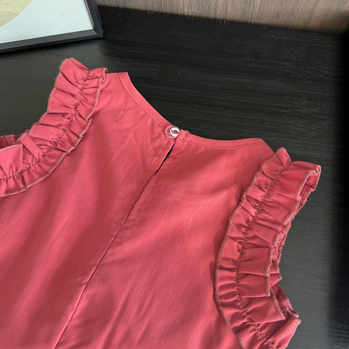 Girls Red Sleeveless A-line Dress Casual Dresses