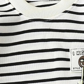 Boys Black Striped Short Sleeve T-Shirt With Shorts Sets 2 pc. Sets