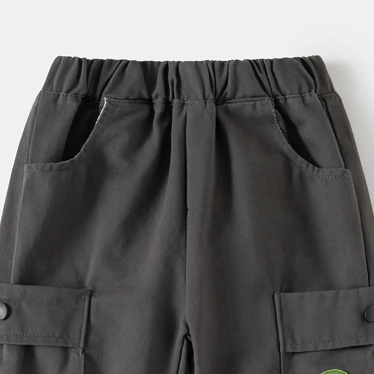 Boys Dark Grey Utility Cargo Pants With Elasticated Waistband Pants