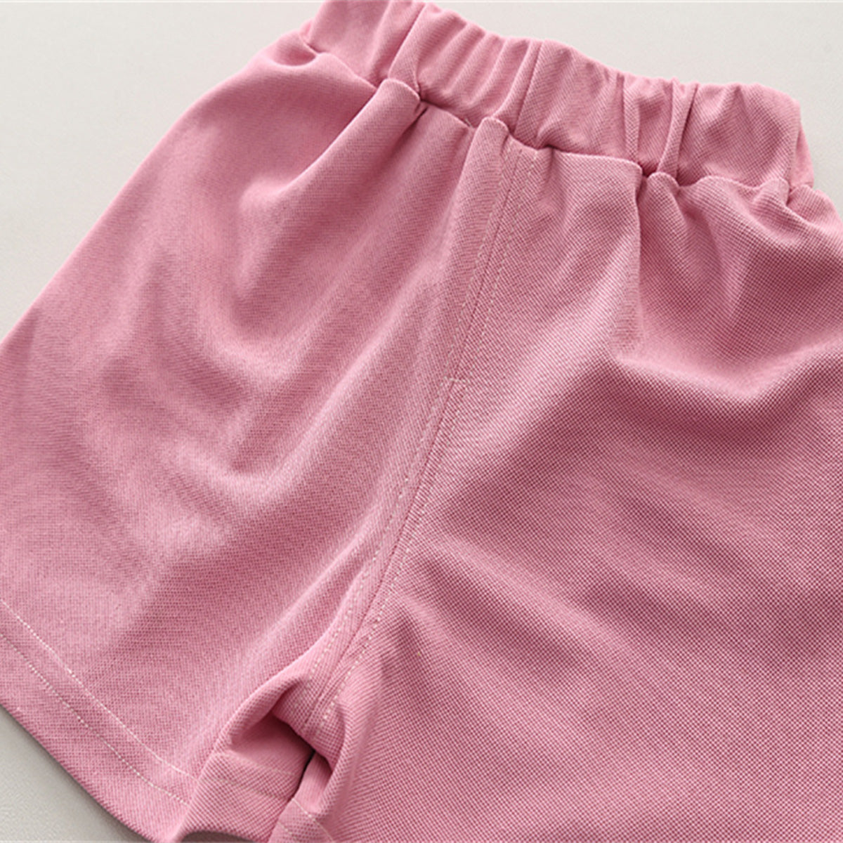 Boys Pink V-Neck Short Sleeve T-Shirt With Elasticated Shorts Set Sets