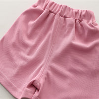 Boys Pink V-Neck Short Sleeve T-Shirt With Elasticated Shorts Set Sets