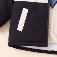Boys White Hooded Full Sleeves Fleece Lined Jacket Coats & Jackets