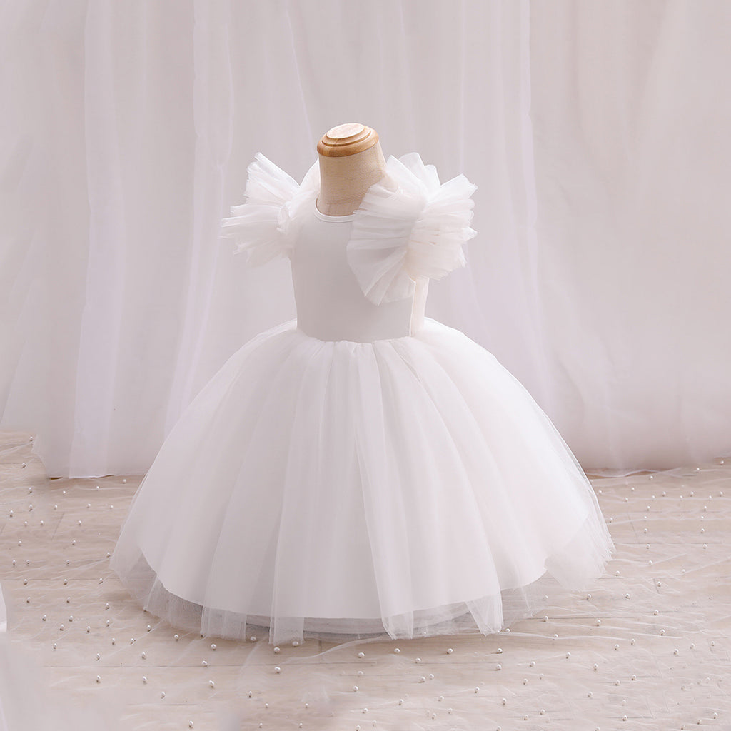 Girls Balloon Shape Tulle Party Dress Party Dresses   
