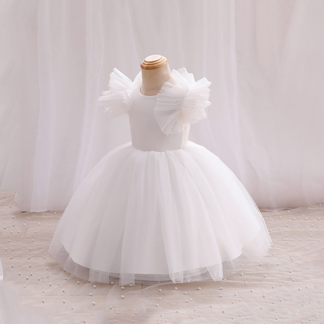Girls Balloon Shape Tulle Party Dress Party Dresses   