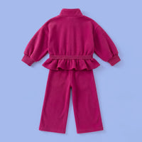 Girls Fuchsia Long Sleeve Jacket With Pants Sets 2 pc. Sets