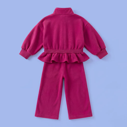 Girls Fuchsia Long Sleeve Jacket With Pants Sets 2 pc. Sets
