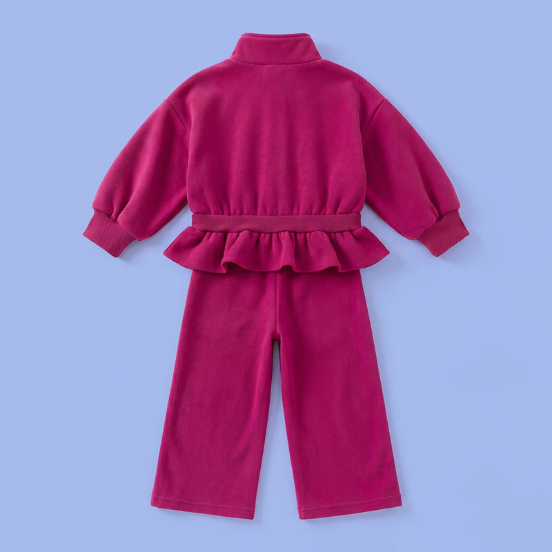 Girls Fuchsia Long Sleeve Jacket With Pants Sets 2 pc. Sets