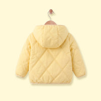 Girls Yellow Long Sleeve Hooded Puffer Jacket Coats & Jackets