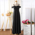 Girls Black Off Shoulder Spaghetti Strap Gown Party Dresses Black 12-13 Y