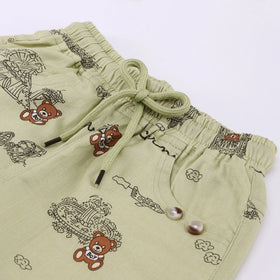 Boys Green Carnival Print Short Sleeve Shirt With T-Shirt And Shorts Sets 3 pc. Sets