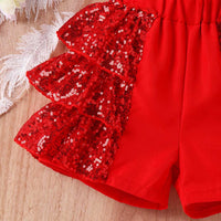 Girls Embellished Party Wear Top & Shorts Set Party Dresses   