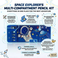 Astronaut Space Adventure Pencil Case Kids School Stationery Box Trending Accessories