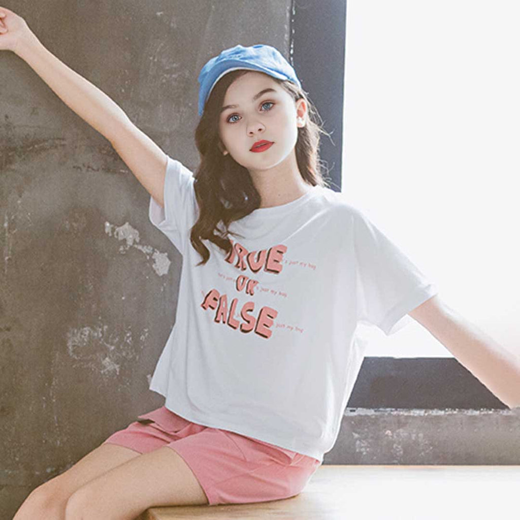 Girls Short Sleeve Printed T-Shirt With Shorts Set 2 pc. Sets   