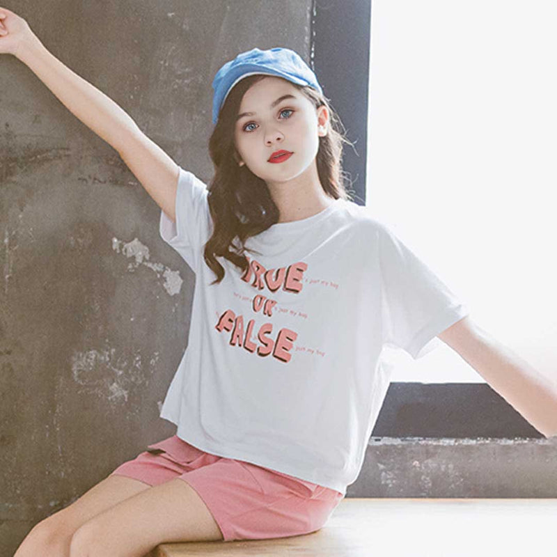Girls Short Sleeve Printed T-Shirt With Shorts Set 2 pc. Sets   