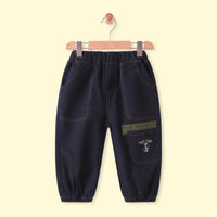 Boys Navy Blue Embroidered Jogger Pants Navy Blue 1-2 Y