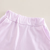 Girls Purple Heart Sequined Puff Sleeves Top With Shorts Set 2 pc. Sets