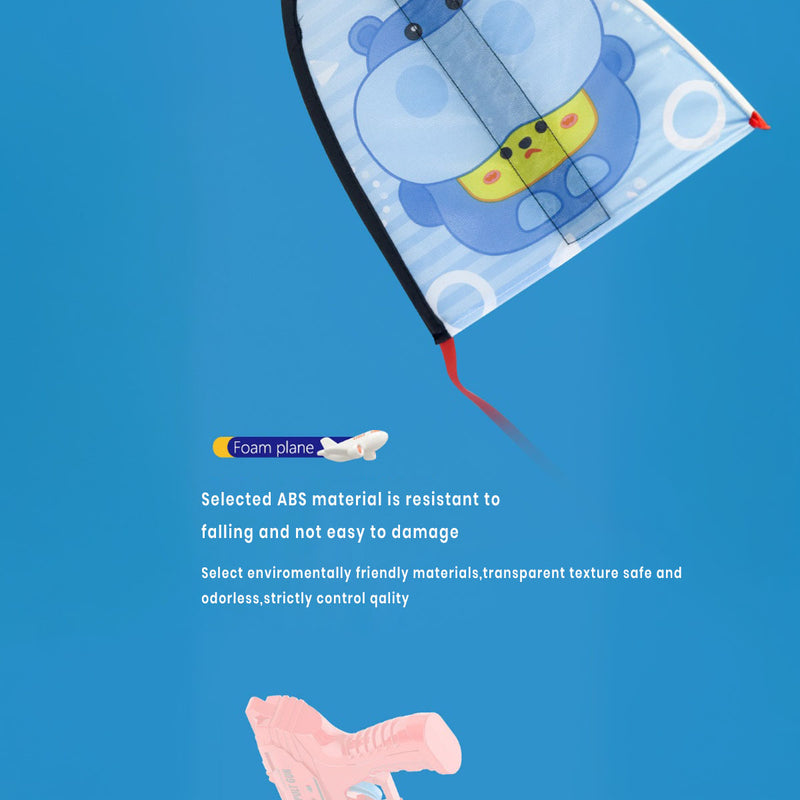 Kids Blue Airplane Launcher Gun with Foam Planes Trending Accessories