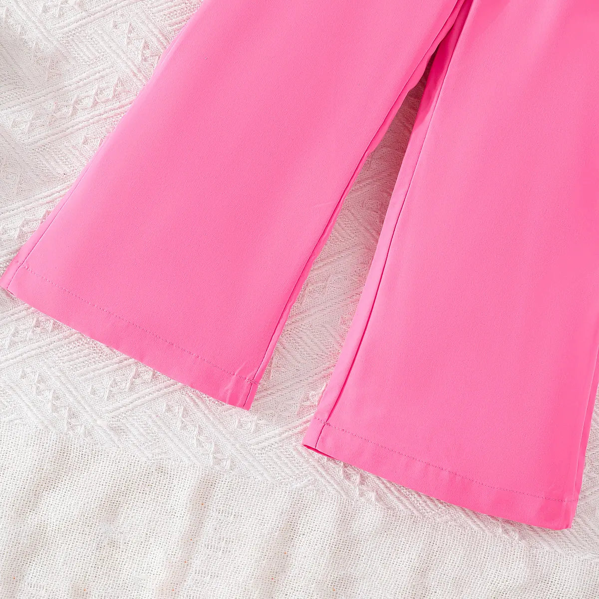 Girls Pink Sleeveless Blazer Top With Wide Leg Pants Co-ord Sets Sets