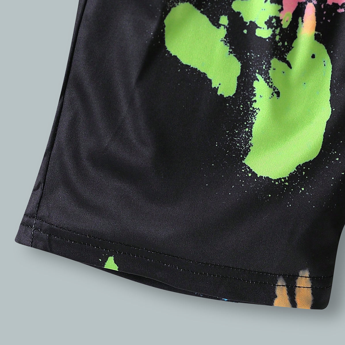 Boys Black Dinosaur Printed Glow in the Dark T-Shirt With Shorts Co-ord Set 2 pc. Sets