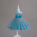 Girls Blue Star Foil Print Sleeveless Fit & Flare Party Wear Dress Party Dresses Blue 2-3 Y