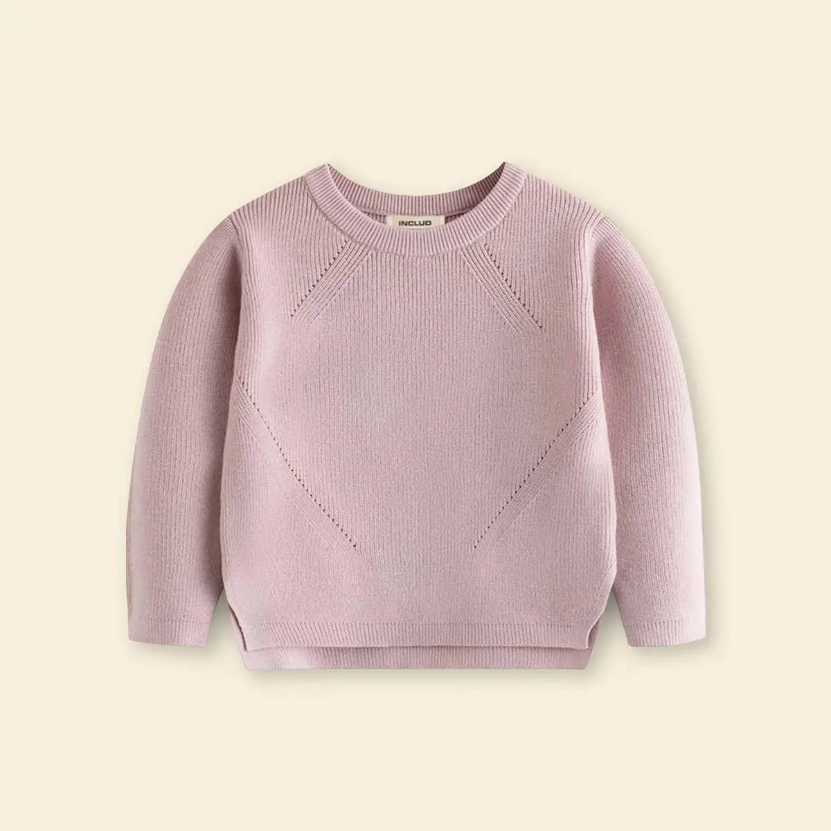 Girls Dusty Pink Self-Design Sweater Sweaters & Cardigans