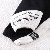 Boys White Dinosaur Printed Zipper Jacket with T-shirt & Joggers Set Sets